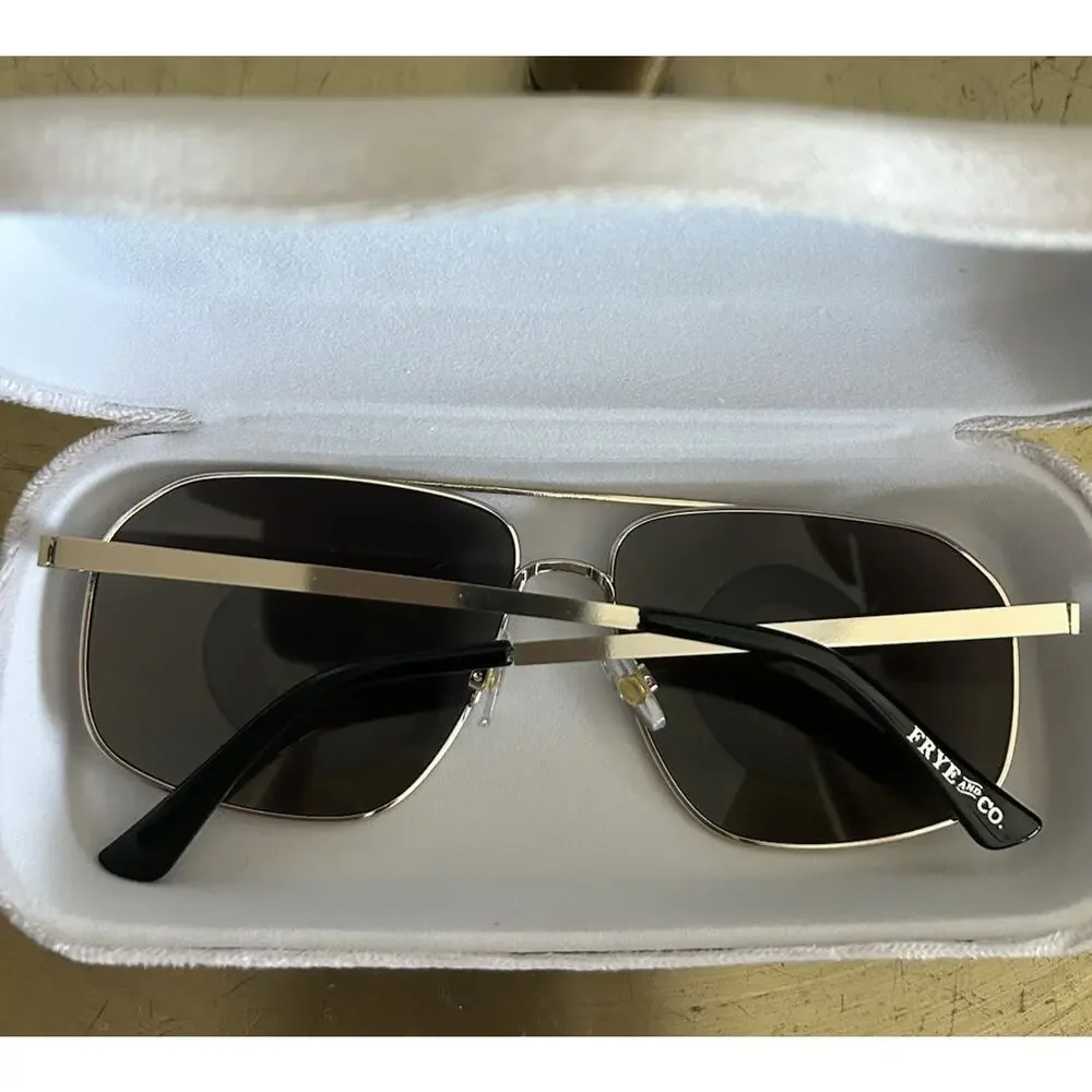 FRYE AND CO. Aviator Sunglasses Gold Wire Frame And Velvet Case